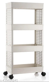 Plastic 4-layer kitchen trolley by ELIGHTWAY MART, suitable for DIY organization in the kitchen
